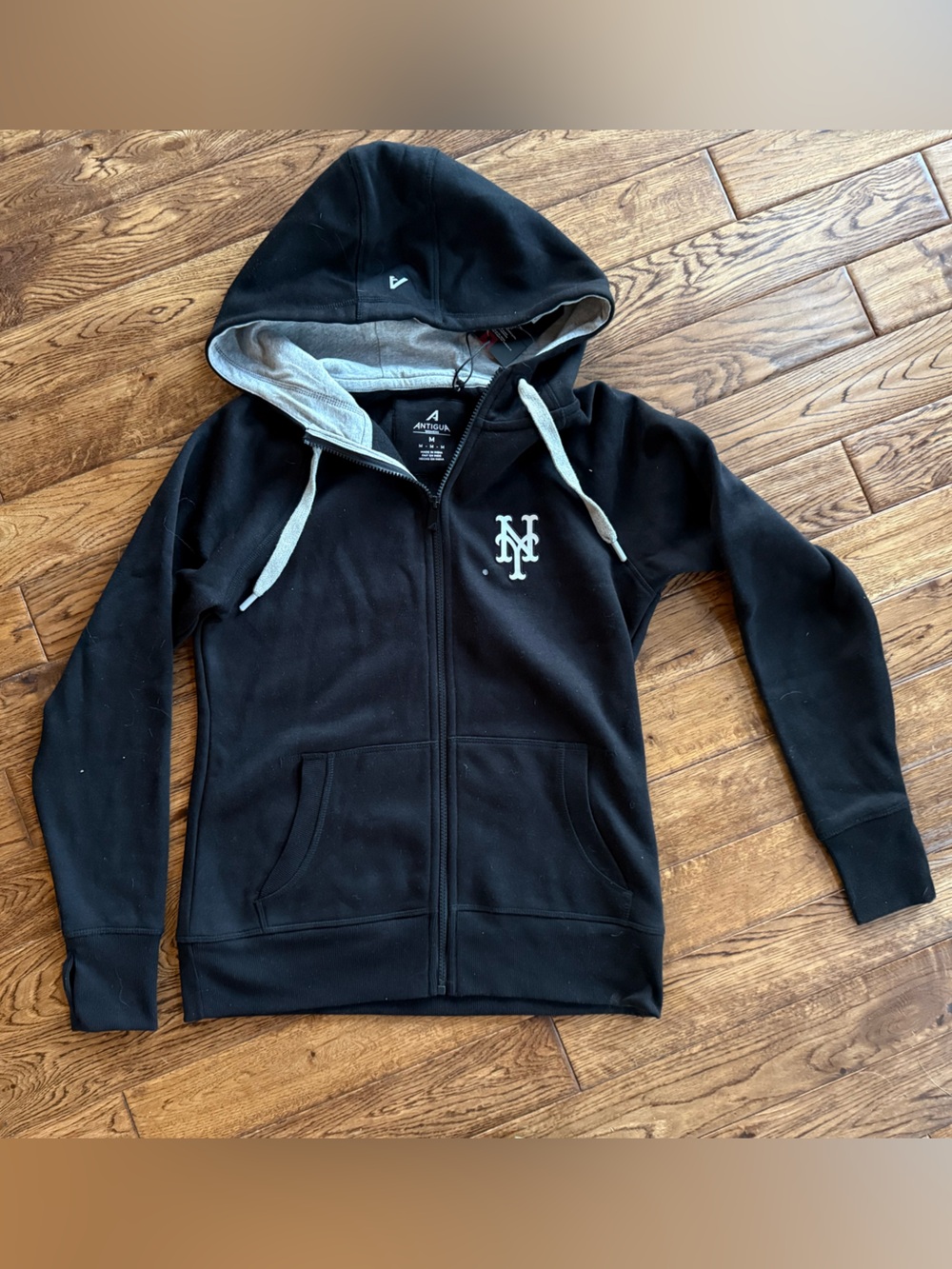 NWT Antigua New York Mets Full Zip Hoodie Women’s Medium MLB Black Jacket